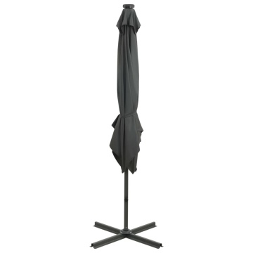 Umbrelă în consolă cu stâlp și LED-uri, antracit, 250 cm - Img 5