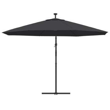 Umbrelă în consolă de grădină cu LED-uri, negru, 350 cm - Img 6
