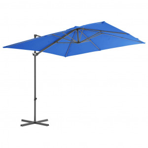Umbrelă în consolă stâlp din oțel, albastru azuriu, 250x250 cm - Img 3