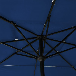 Umbrelă soare 3 niveluri, stâlp de aluminiu, azuriu, 2,5x2,5 m - Img 2