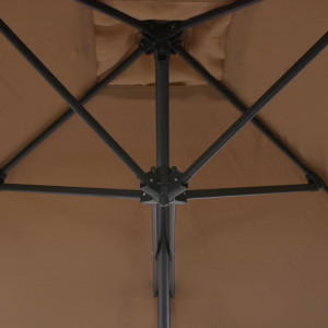 Umbrelă soare de exterior, stâlp oțel, gri taupe, 250 x 250 cm - Img 2