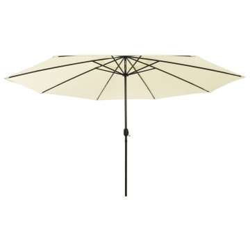 Umbrelă soare de grădină cu LED-uri, nisipiu, 400 cm - Img 1