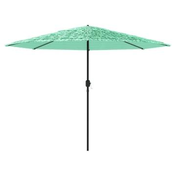 Umbrelă soare de grădină cu stâlp din oțel verde 324x324x247 cm - Img 4