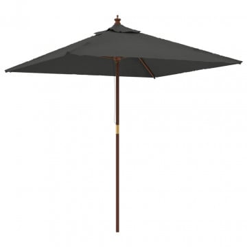 Umbrelă soare de grădină stâlp din lemn antracit 198x198x231 cm - Img 2