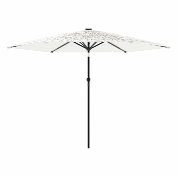 Umbrelă soare de grădină stâlp din oțel, alb 288x288x225cm - Img 4