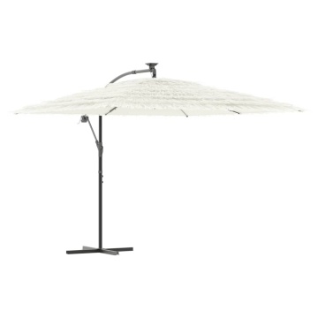 Umbrelă soare de grădină stâlp din oțel, alb 290x290x238 cm - Img 2