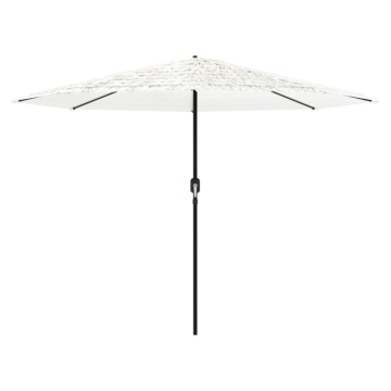 Umbrelă soare de grădină stâlp din oțel, alb 324x324x247 cm - Img 3