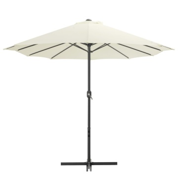 Umbrelă soare exterior, stâlp aluminiu, nisipiu, 460 x 270 cm - Img 2