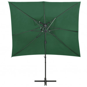 Umbrelă suspendată cu înveliș dublu, verde, 250x250 cm - Img 4
