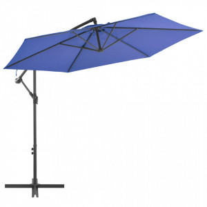Umbrelă suspendată cu stâlp din aluminiu, albastru, 300 cm - Img 1