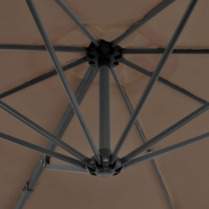 Umbrelă suspendată cu stâlp din aluminiu, gri taupe, 300 cm - Img 2