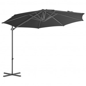 Umbrelă suspendată cu stâlp din oțel, antracit, 300 cm - Img 3