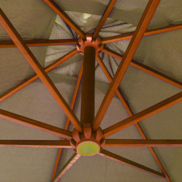 Umbrelă suspendată cu stâlp gri taupe 3x3 m lemn masiv de brad - Img 4