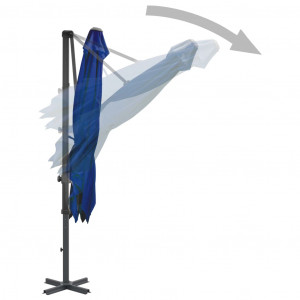 Umbrelă suspendată stâlp aluminiu, albastru azuriu, 250x250 cm - Img 6