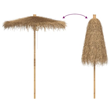 Umbrelă Tiki cu baldachin din frunze de banană 150 cm bambus - Img 8