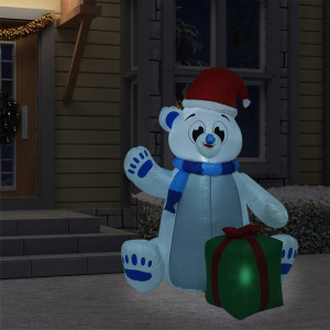 Urs polar gonflabil de Crăciun cu LED, 1,8 m, interior/exterior - Img 1