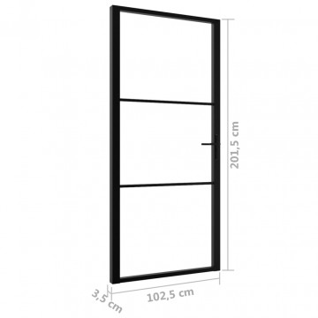 Ușă de interior, negru, 102,5x201,5 cm, sticlă ESG și aluminiu - Img 5