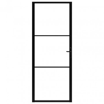 Ușă de interior, negru, 83x201,5 cm, sticlă ESG și aluminiu - Img 3