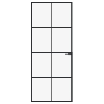 Ușă de interior negru 83x201,5 cm sticlă securiz./aluminiu slim - Img 3