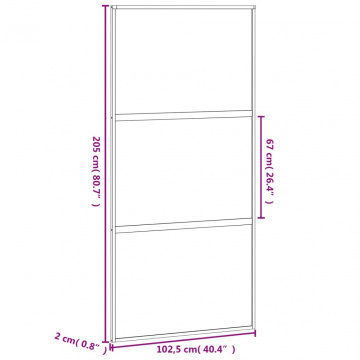 Ușă glisantă, alb, 102,5x205 cm, sticlă securizată/aluminiu - Img 7