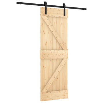 Ușă glisantă cu set de feronerie 70x210 cm, lemn masiv de pin - Img 2