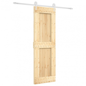 Ușă glisantă cu set de feronerie 70x210 cm, lemn masiv de pin - Img 2