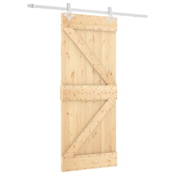 Ușă glisantă cu set de feronerie 85x210 cm, lemn masiv de pin - Img 2