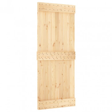 Ușă glisantă cu set de feronerie 85x210 cm, lemn masiv de pin - Img 3