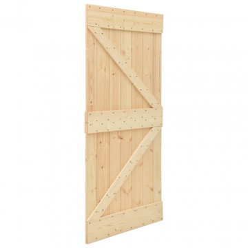 Ușă glisantă cu set feronerie, 80 x 210 cm, lemn masiv de pin - Img 4