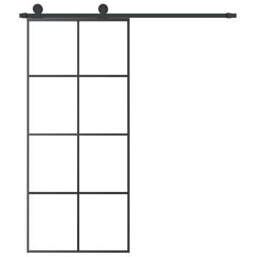 Ușă glisantă cu set feronerie, 90x205 cm, sticlă ESG/aluminiu - Img 3