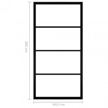 Ușă glisantă, negru, 102,5x205 cm, aluminiu și sticlă ESG - Img 6