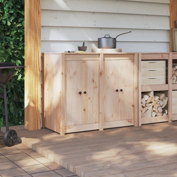 Uși pentru bucătării exterioare 2 buc 50x9x82 cm Lemn masiv de pin - Img 3