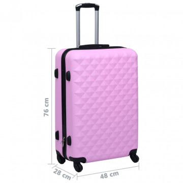 Valiză cu carcasă rigidă, roz, ABS - Img 6