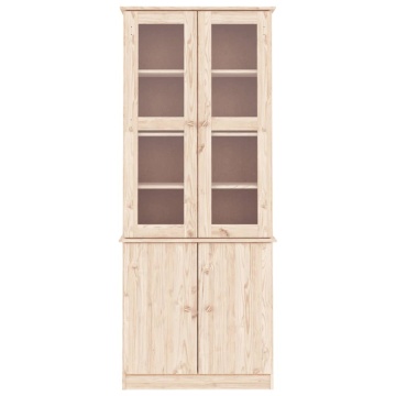 Vitrine din sticlă „ALTA” 77x35x186,5 cm, lemn masiv de pin - Img 3