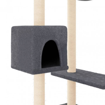 Ansamblu de pisici cu stâlpi de zgâriat, gri închis, 82 cm - Img 5