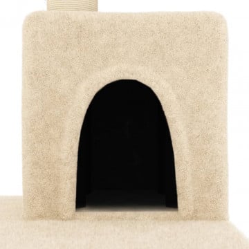 Ansamblu de pisici cu stâlpi din funie de sisal, crem, 123 cm - Img 5