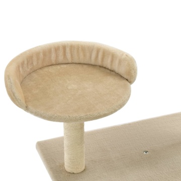 Ansamblu pentru pisici cu stâlpi din funie de sisal, 95 cm Bej - Img 8