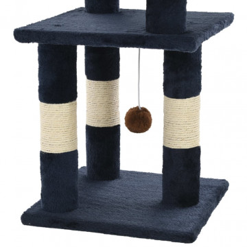 Ansamblu pentru pisici, stâlpi din funie sisal, 65 cm, albastru - Img 6