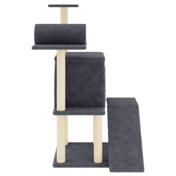 Ansamblu pisici cu stâlpi din funie sisal, gri închis, 110,5 cm - Img 4