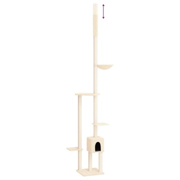 Ansamblu pisici din podea până la tavan, crem, 258,5-284,5 cm - Img 5