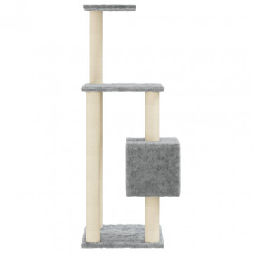 Ansamblu pisici, stâlpi din funie sisal, gri deschis, 104 cm - Img 8