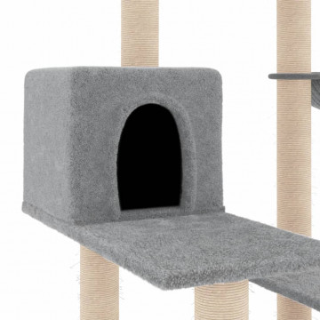 Ansamblu pisici, stâlpi din funie sisal, gri deschis, 82,5 cm - Img 5