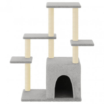Ansamblu pisici, stâlpi din funie sisal, gri deschis, 97,5 cm - Img 3