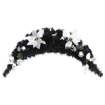 Arcadă de Crăciun cu lumini LED, negru, 90 cm, PVC - Img 3