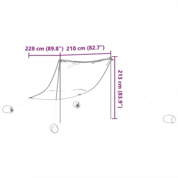 Baldachin de plajă cu ancore de nisip, gri, 214x236 cm - Img 7
