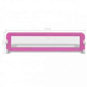Balustradă de pat protecție copii, 2 buc., roz, 150 x 42 cm - Img 7
