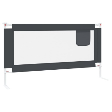 Balustradă de protecție pat copii, gri închis, 160x25 cm textil - Img 3