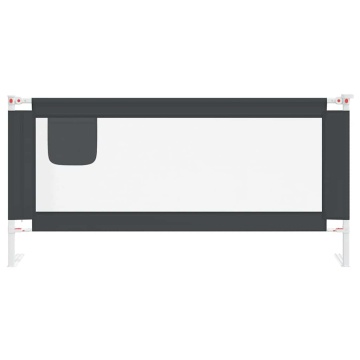 Balustradă de protecție pat copii, gri închis, 190x25 cm textil - Img 4
