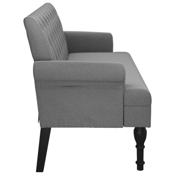 Bancă cu spătar, gri închis, 120x62x75,5 cm, material textil - Img 8