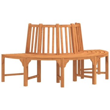 Bancă de copac semi-rotundă, Ø208 cm, lemn masiv de eucalipt - Img 2